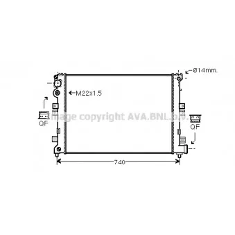 Radiateur, refroidissement du moteur AVA QUALITY COOLING CNA2089