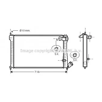 Radiateur, refroidissement du moteur AVA QUALITY COOLING