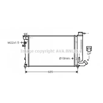 Radiateur, refroidissement du moteur AVA QUALITY COOLING CNA2108