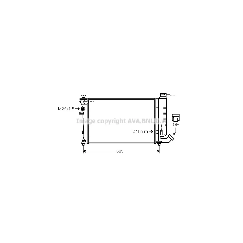 Radiateur, refroidissement du moteur AVA QUALITY COOLING CNA2108