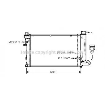 Radiateur, refroidissement du moteur AVA QUALITY COOLING CNA2110