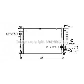 Radiateur, refroidissement du moteur AVA QUALITY COOLING CNA2111