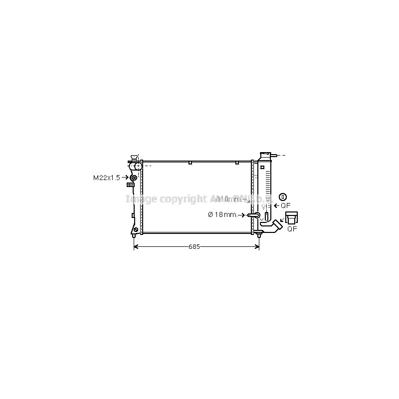 Radiateur, refroidissement du moteur AVA QUALITY COOLING CNA2114