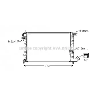 Radiateur, refroidissement du moteur AVA QUALITY COOLING CNA2148