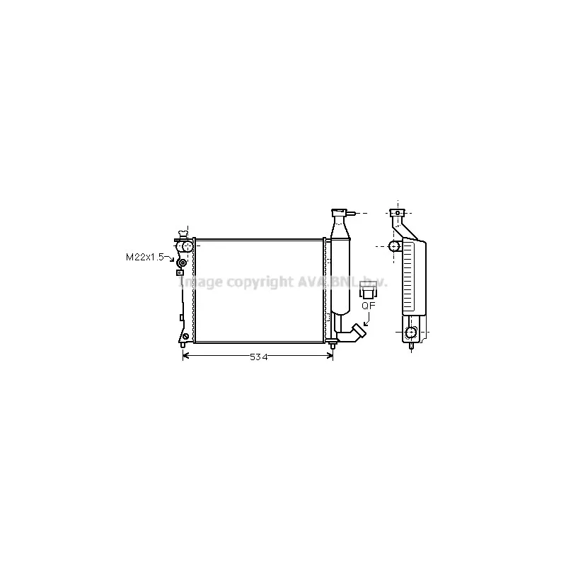 Radiateur, refroidissement du moteur AVA QUALITY COOLING CNA2149