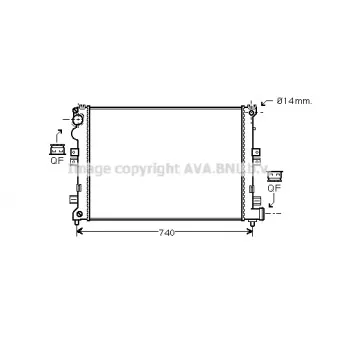 Radiateur, refroidissement du moteur AVA QUALITY COOLING CNA2208