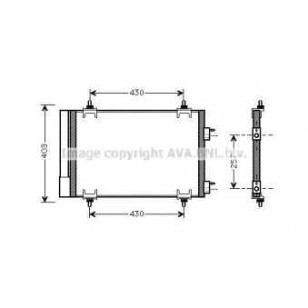 Condenseur, climatisation AVA QUALITY COOLING CNA5230D