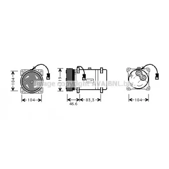 Compresseur, climatisation AVA QUALITY COOLING CNAK216