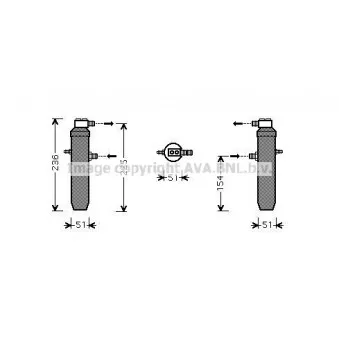 Filtre déshydratant, climatisation AVA QUALITY COOLING CND234