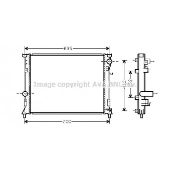 Radiateur, refroidissement du moteur AVA QUALITY COOLING CR2097