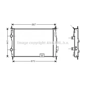 Radiateur, refroidissement du moteur AVA QUALITY COOLING DNA2280