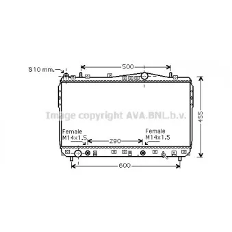 Radiateur, refroidissement du moteur AVA QUALITY COOLING DW2074