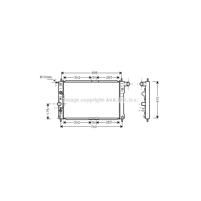 Radiateur, refroidissement du moteur AVA QUALITY COOLING DWA2015