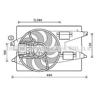 Ventilateur, refroidissement du moteur AVA QUALITY COOLING FD7555