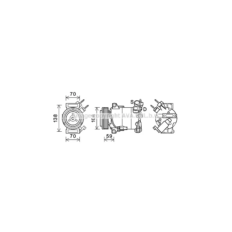 Compresseur, climatisation AVA QUALITY COOLING FDK586