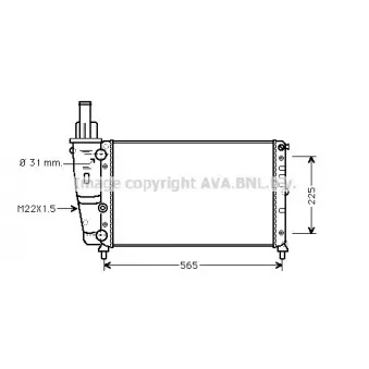 Radiateur, refroidissement du moteur AVA QUALITY COOLING FT2139