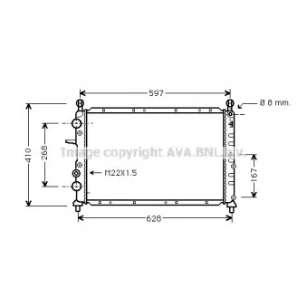 Radiateur, refroidissement du moteur AVA QUALITY COOLING FT2190