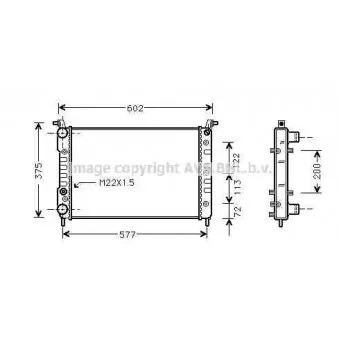 Radiateur, refroidissement du moteur AVA QUALITY COOLING FT2224