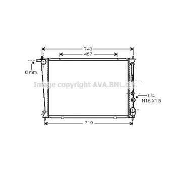 Radiateur, refroidissement du moteur AVA QUALITY COOLING HY2054