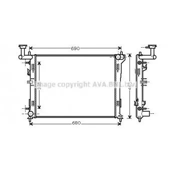 Radiateur, refroidissement du moteur AVA QUALITY COOLING HYA2180