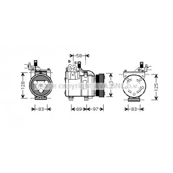 Compresseur, climatisation AVA QUALITY COOLING HYK093