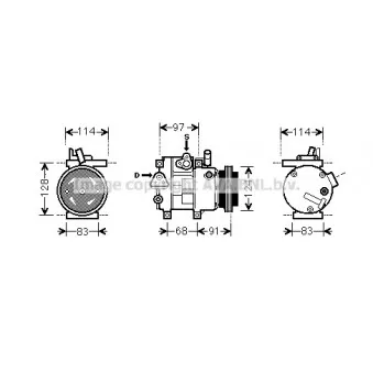 Compresseur, climatisation AVA QUALITY COOLING HYK256