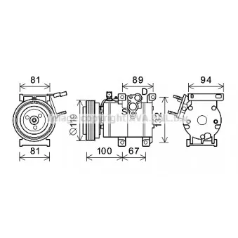 Compresseur, climatisation AVA QUALITY COOLING HYK341