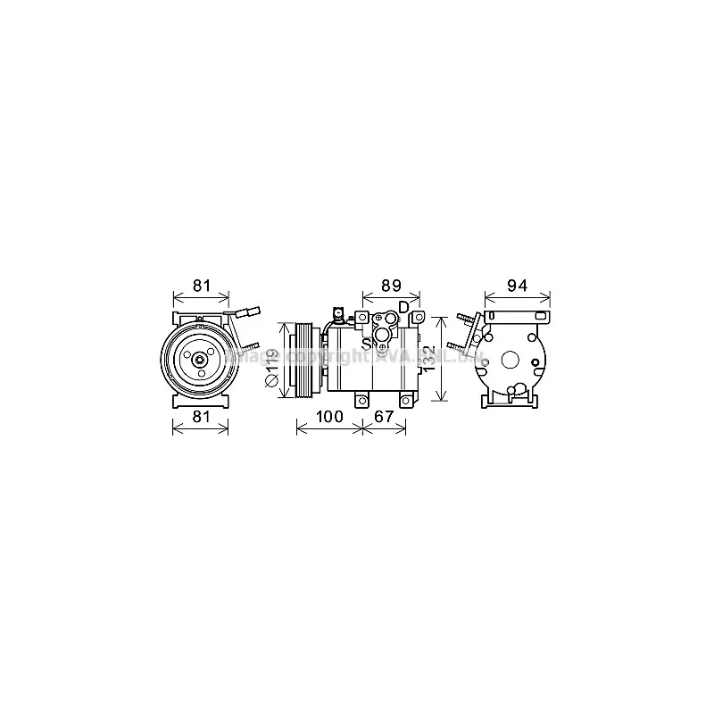 Compresseur, climatisation AVA QUALITY COOLING HYK341