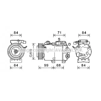 Compresseur, climatisation AVA QUALITY COOLING HYK365