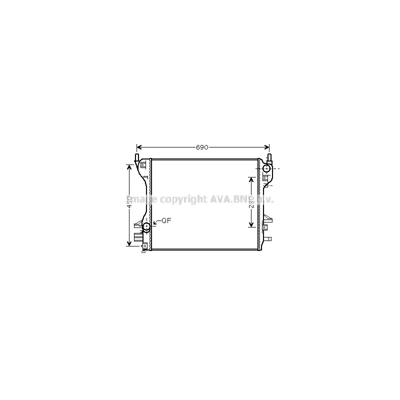 Radiateur, refroidissement du moteur AVA QUALITY COOLING JR2039