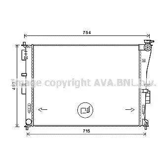 Radiateur, refroidissement du moteur AVA QUALITY COOLING KA2269