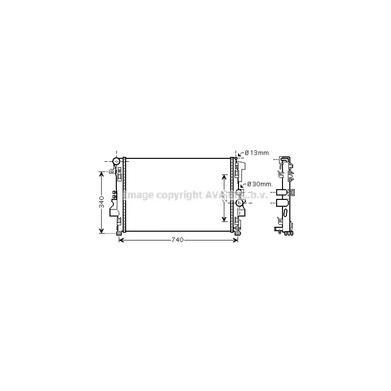 Radiateur, refroidissement du moteur AVA QUALITY COOLING MS2356