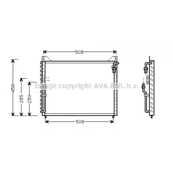 Condenseur, climatisation AVA QUALITY COOLING MS5215