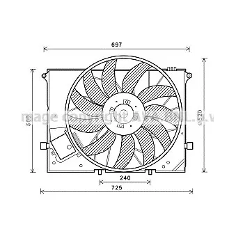 Ventilateur, refroidissement du moteur AVA QUALITY COOLING MS7581