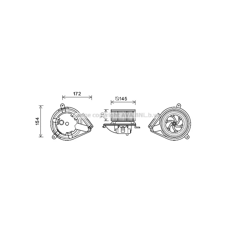 Moteur électrique, pulseur d'air habitacle AVA QUALITY COOLING MS8626