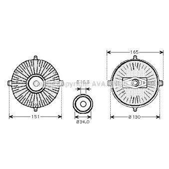 Embrayage, ventilateur de radiateur AVA QUALITY COOLING MSC413