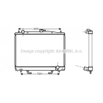 Radiateur, refroidissement du moteur AVA QUALITY COOLING MT2163