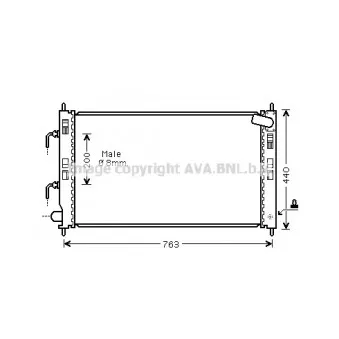 Radiateur, refroidissement du moteur AVA QUALITY COOLING MT2240