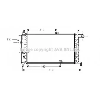 Radiateur, refroidissement du moteur AVA QUALITY COOLING OL2066