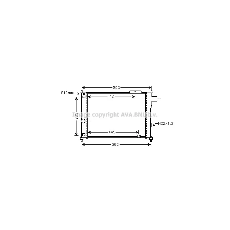 Radiateur, refroidissement du moteur AVA QUALITY COOLING OL2140