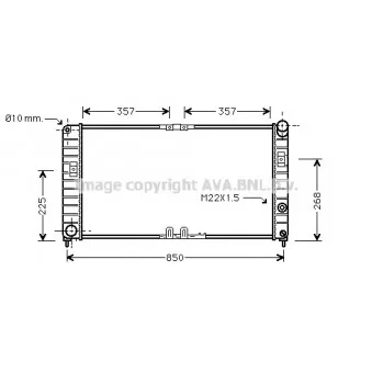 Radiateur, refroidissement du moteur AVA QUALITY COOLING OL2285