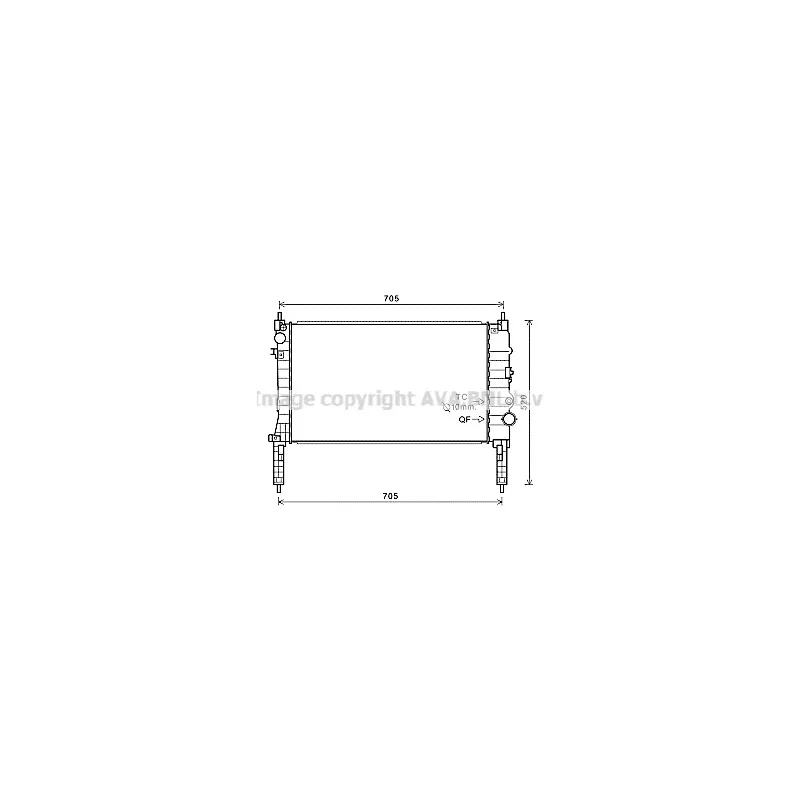 Radiateur, refroidissement du moteur AVA QUALITY COOLING OL2654