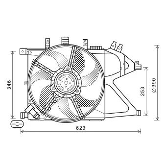 Ventilateur, refroidissement du moteur AVA QUALITY COOLING OL7672