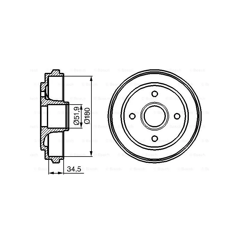 Tambour de frein BOSCH 0 986 477 128