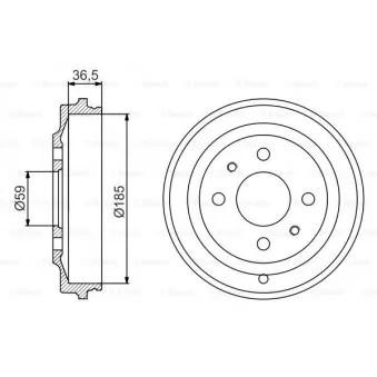 Tambour de frein BOSCH 0 986 477 161