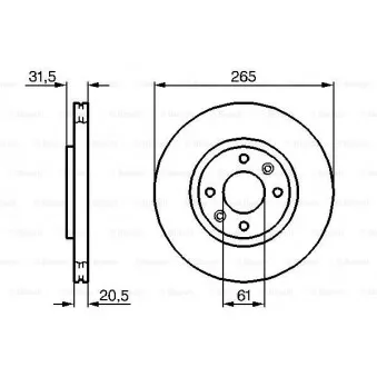 Jeu de 2 disques de frein avant BOSCH