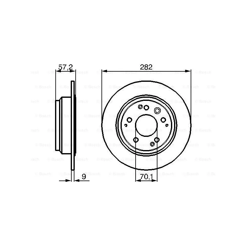 Jeu de 2 disques de frein arrière BOSCH 0 986 479 017