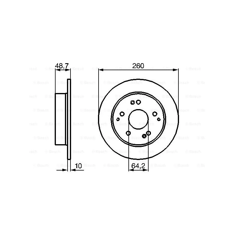 Jeu de 2 disques de frein arrière BOSCH 0 986 479 225