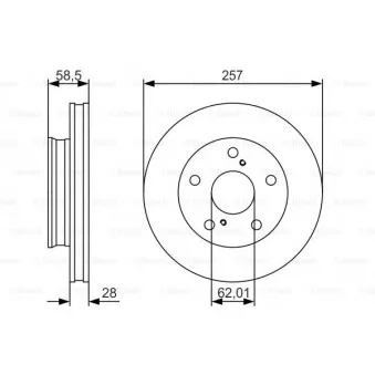 Jeu de 2 disques de frein avant BOSCH 0 986 479 R53