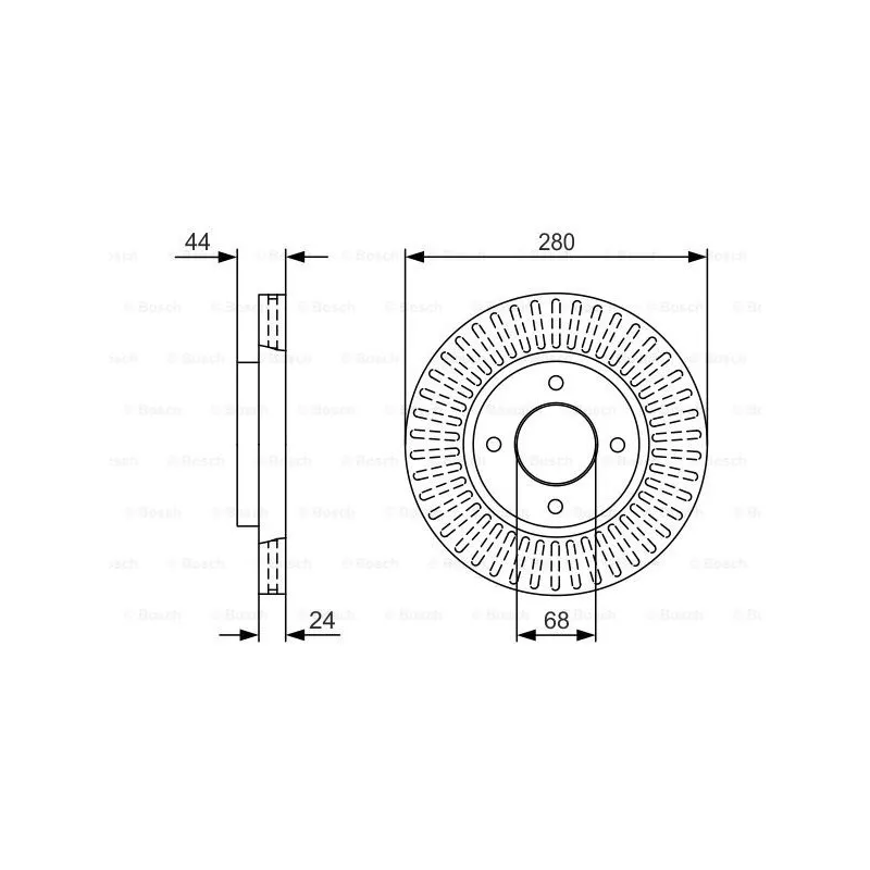 Jeu de 2 disques de frein avant BOSCH 0 986 479 U62